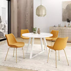 Ensemble de salle à manger rond 5 pièces Avant de Roundhill Furniture, avec table et 4 chaises