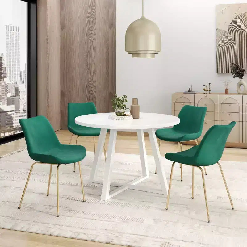 Ensemble de salle à manger rond 5 pièces Avant de Roundhill Furniture, avec table et 4 chaises