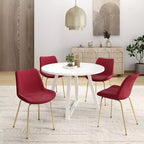 Ensemble de salle à manger rond 5 pièces Avant de Roundhill Furniture, avec table et 4 chaises