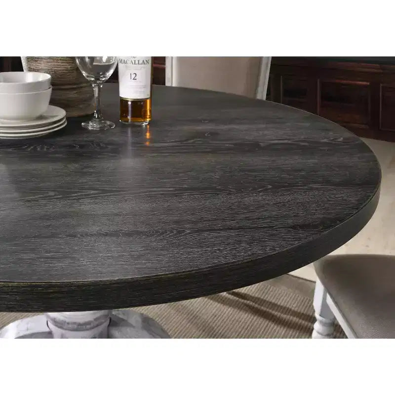 Table de salle à manger ronde sur pied en bois Iris de Roundhill Furniture