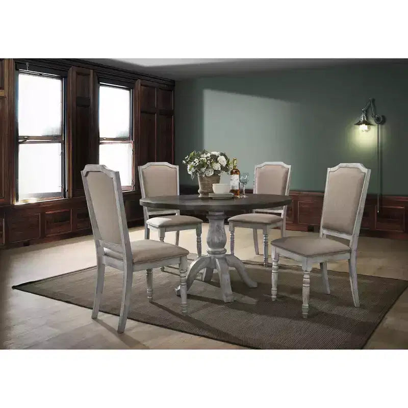 Table de salle à manger ronde sur pied en bois Iris de Roundhill Furniture