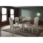 Ensemble de salle à manger en bois Iris de Roundhill Furniture, blanc vieilli, 5 pièces