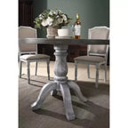 Ensemble de salle à manger en bois Iris de Roundhill Furniture, blanc vieilli, 5 pièces
