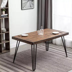 Ensemble de salle à manger Arroyo 7 pièces, table à manger avec pieds en épingle et 6 chaises à dossier croisé, noir intense