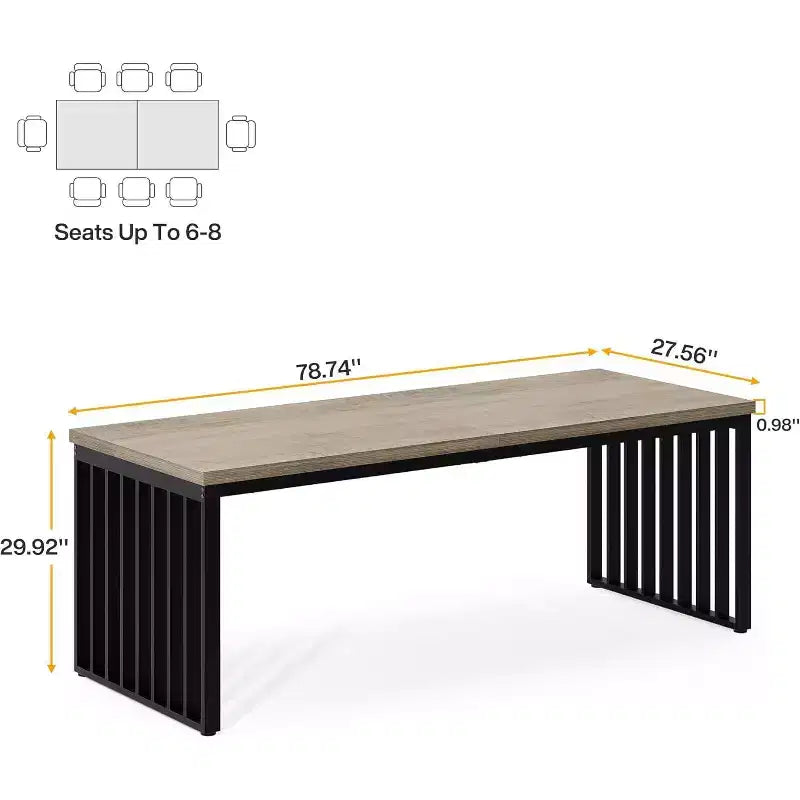 Lantine 78.74 Très Long Bureau d'Ordinateur pour 2 Personnes pour Bureau à Domicile