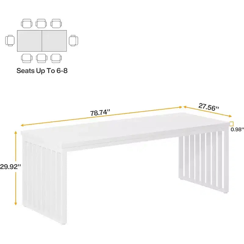 Lantine 78.74 Très Long Bureau d'Ordinateur pour 2 Personnes pour Bureau à Domicile
