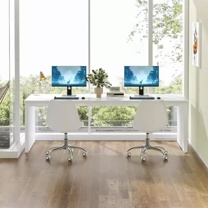 Lantine 78.74 Très Long Bureau d'Ordinateur pour 2 Personnes pour Bureau à Domicile