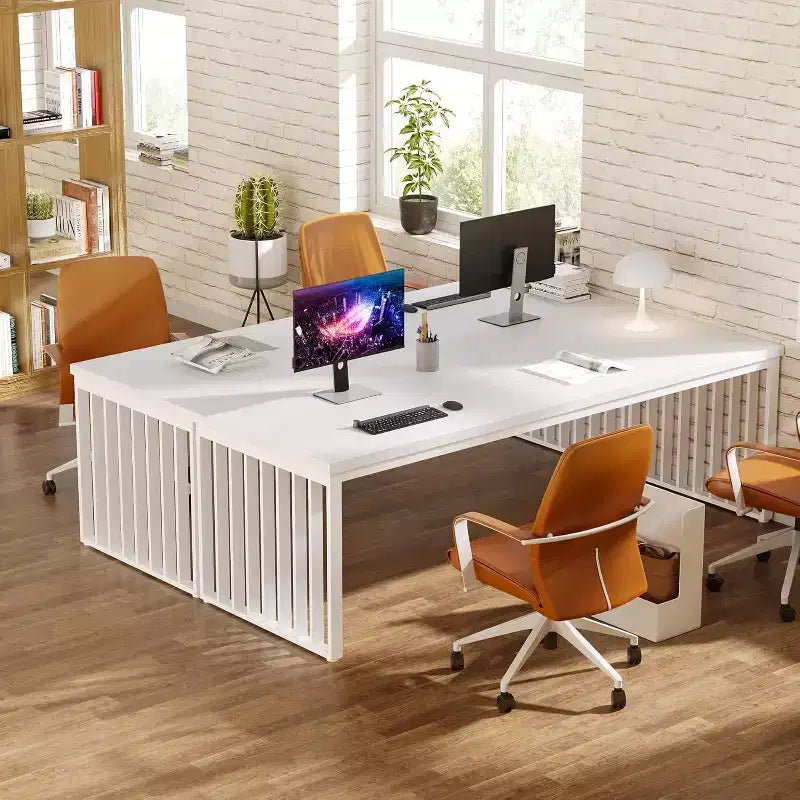 Lantine 78.74 Très Long Bureau d'Ordinateur pour 2 Personnes pour Bureau à Domicile