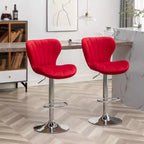 Tabourets de bar pivotants ajustables Ellston rembourrés rouges, lot de 2