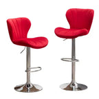Tabourets de bar pivotants ajustables Ellston rembourrés rouges, lot de 2