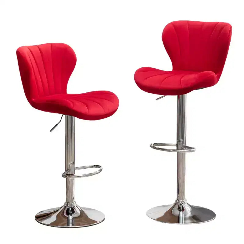 Tabourets de bar pivotants ajustables Ellston rembourrés rouges, lot de 2