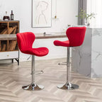 Tabourets de bar pivotants ajustables Ellston rembourrés rouges, lot de 2