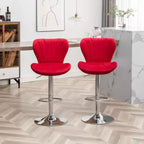 Tabourets de bar pivotants ajustables Ellston rembourrés rouges, lot de 2