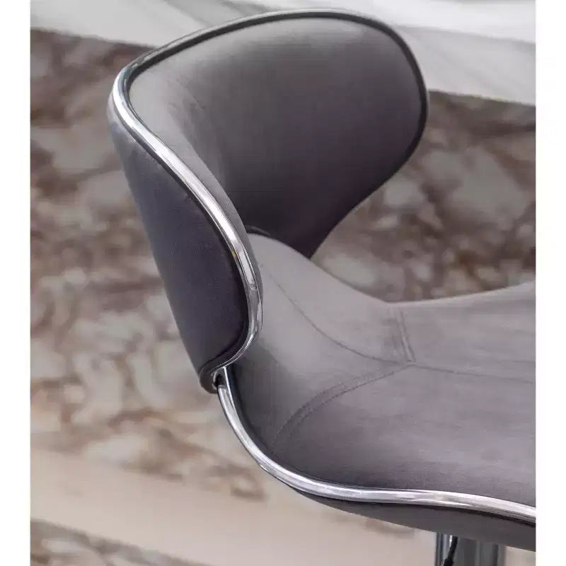 Tabouret de bar pivotant réglable en velours Masaccio de Roundhill Furniture, gris, lot de 2