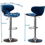 Tabouret de bar pivotant réglable en velours Masaccio de Roundhill Furniture, gris, lot de 2