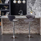Tabouret de bar pivotant réglable en velours Masaccio de Roundhill Furniture, gris, lot de 2