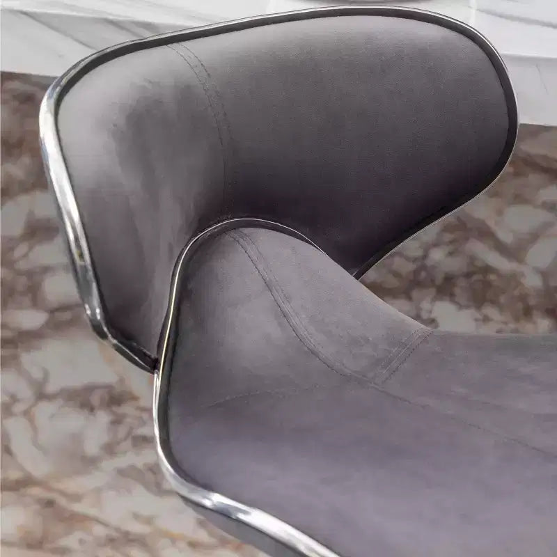 Tabouret de bar pivotant réglable en velours Masaccio de Roundhill Furniture, gris, lot de 2
