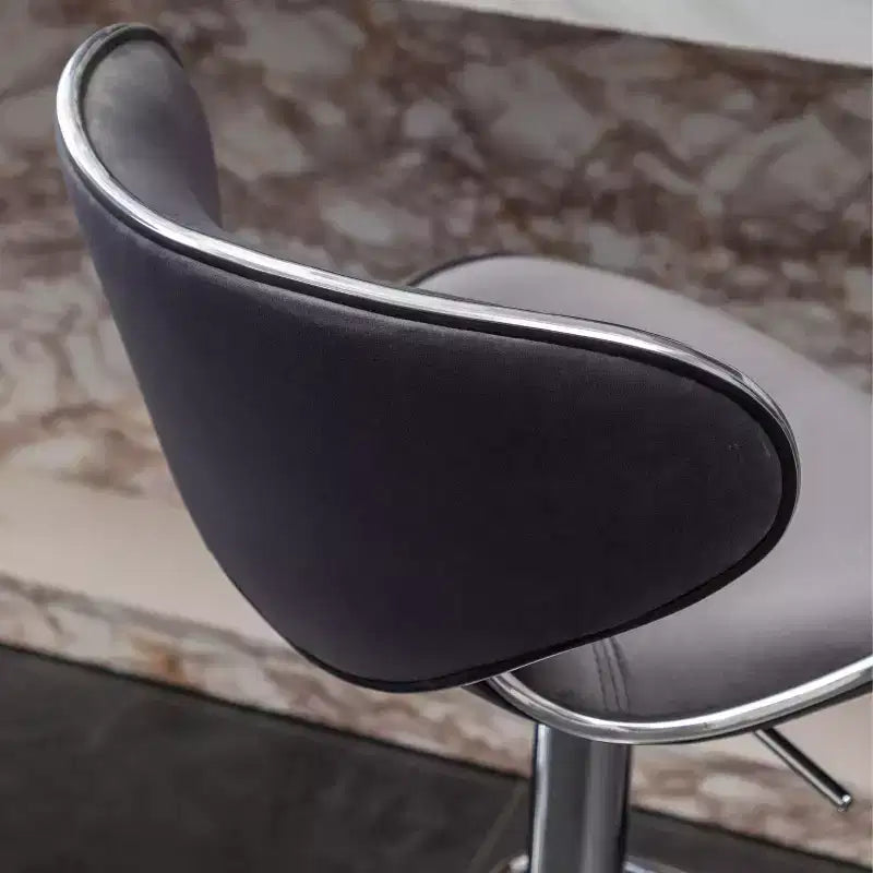 Tabouret de bar pivotant réglable en velours Masaccio de Roundhill Furniture, gris, lot de 2