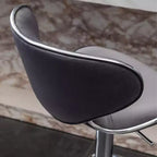 Tabouret de bar pivotant réglable en velours Masaccio de Roundhill Furniture, gris, lot de 2