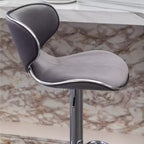 Tabouret de bar pivotant réglable en velours Masaccio de Roundhill Furniture, gris, lot de 2