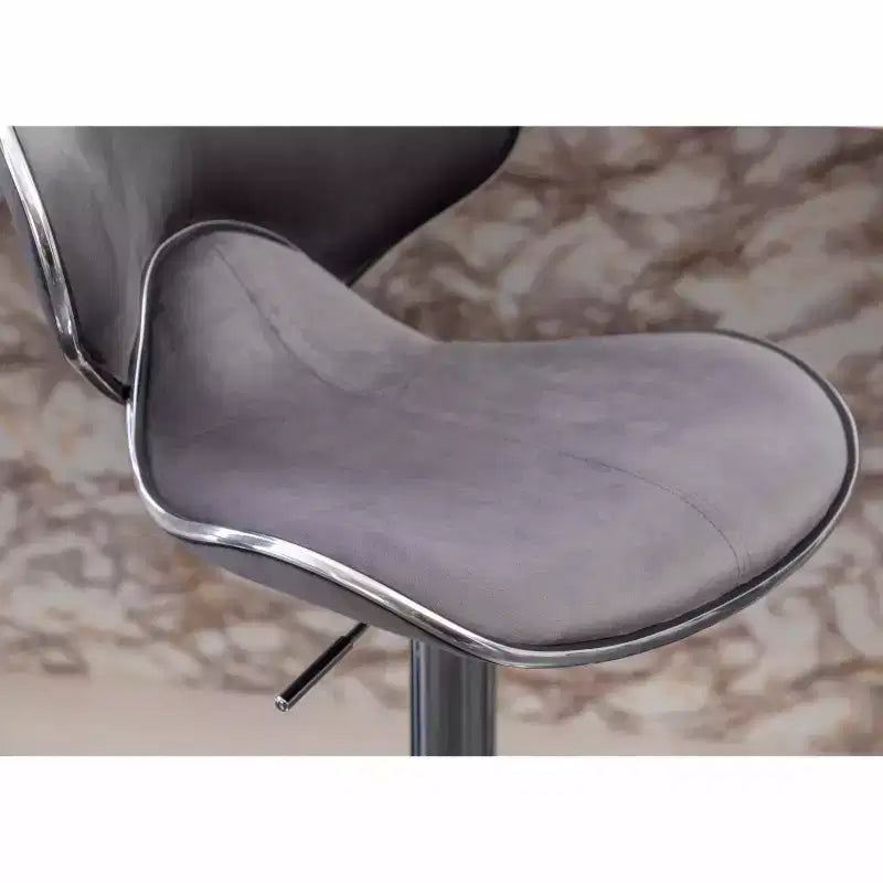 Tabouret de bar pivotant réglable en velours Masaccio de Roundhill Furniture, gris, lot de 2