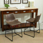 Tabourets de bar en similicuir PU vintage Lotusville de Roundhill Furniture, Marron antique, Lot de 2