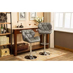 Glasgow Contemporary Tufted Adjustable Height Hydraulic Grey Bar Stools, Set of 2