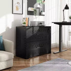 Classeur latéral en bois DEXYLLO à 2 tiroirs avec serrure pour bureau à domicile