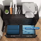 Classeur latéral en bois DEXYLLO à 2 tiroirs avec serrure pour bureau à domicile
