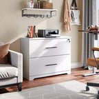 Classeur latéral en bois DEXYLLO à 2 tiroirs avec serrure pour bureau à domicile