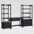 Saracina Home 3pc Transitional Desk with 1 Narrow Bookcase and 1 Wide Bookcase