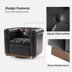 Fauteuil club pivotant Frankie en cuir véritable | HULALA HOME