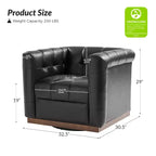 Fauteuil club pivotant Frankie en cuir véritable | HULALA HOME