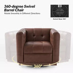 Fauteuil club pivotant Frankie en cuir véritable | HULALA HOME