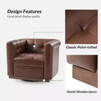 Fauteuil club pivotant Frankie en cuir véritable | HULALA HOME