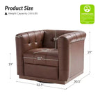 Fauteuil club pivotant Frankie en cuir véritable | HULALA HOME