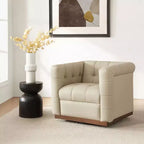Fauteuil club pivotant Frankie en cuir véritable | HULALA HOME