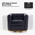 Fauteuil club pivotant Frankie en cuir véritable | HULALA HOME