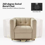 Fauteuil club pivotant Frankie en cuir véritable | HULALA HOME