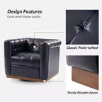 Fauteuil club pivotant Frankie en cuir véritable | HULALA HOME
