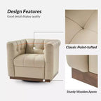 Fauteuil club pivotant Frankie en cuir véritable | HULALA HOME