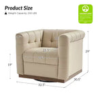 Fauteuil club pivotant Frankie en cuir véritable | HULALA HOME