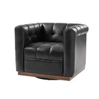 Fauteuil club pivotant Frankie en cuir véritable | HULALA HOME