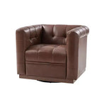 Fauteuil club pivotant Frankie en cuir véritable | HULALA HOME