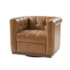 Fauteuil club pivotant Frankie en cuir véritable | HULALA HOME
