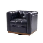 Fauteuil club pivotant Frankie en cuir véritable | HULALA HOME