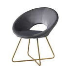 Roundhill Furniture Slatina, fauteuil d'appoint en velours soyeux, gris avec piètement doré