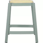 Palmyra Cane Stool - STL2500A - Aqua Smoke/Natural - Safavieh