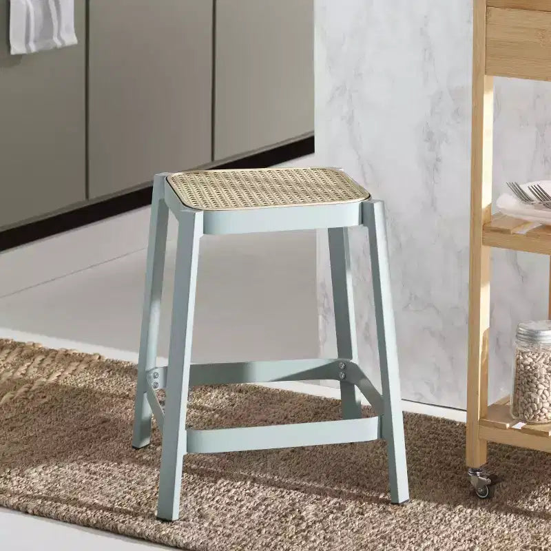 Tabouret Palmyra Cane - STL2500A - Aqua Smoke/Naturel - Safavieh