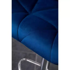 Tabouret de bar réglable en hauteur et pivotant en velours capitonné Diamond Breni de Roundhill Furniture, bleu, lot de 2